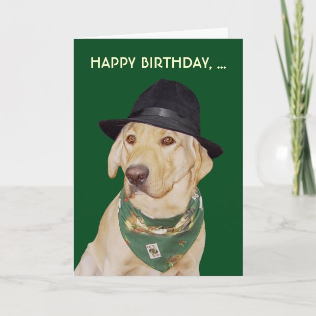 Customisable Funny Dog/Lab Card for Guy (Front)