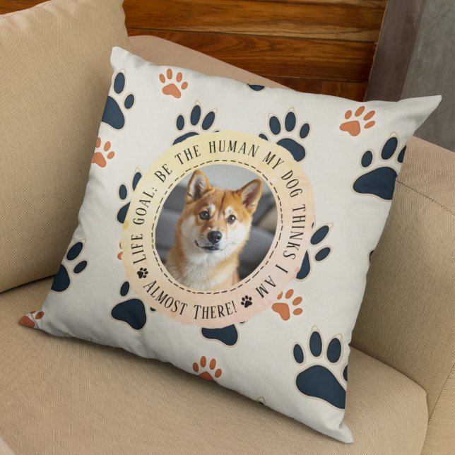 Customisable Funny Dog Lover Gift - Life Goal Cushion (Creator Uploaded)