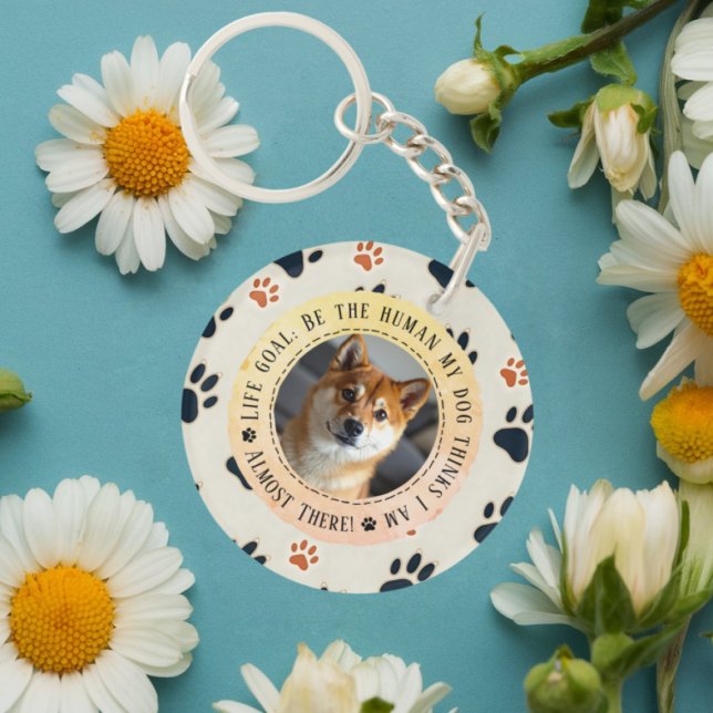 Customisable Funny Dog Lover Gift - Life Goal Key Ring (Creator Uploaded)