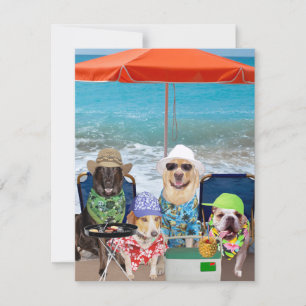 Customisable Funny Dogs Invite Day at the Beach