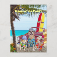 Customisable Funny Dogs/Lab Postcard Beach Party