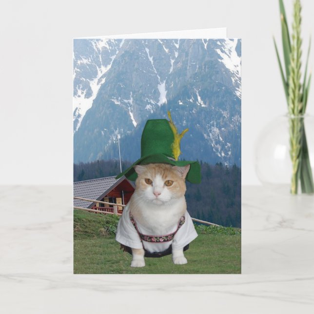 Customisable Funny German Cat Card (Front)