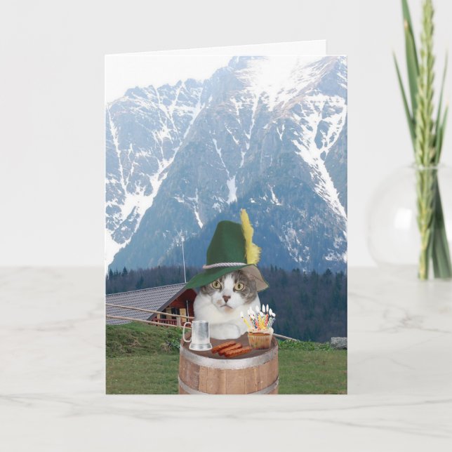 Customisable Funny German Cat/Kitty Card (Front)