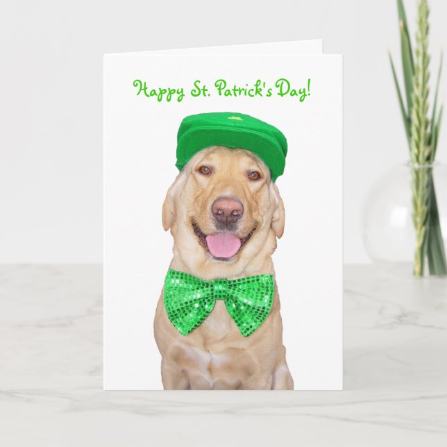 Customisable Funny Lab in Green Card (Front)