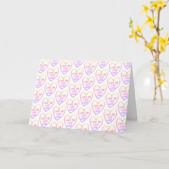 Customisable Funny Like or Like Like Candy Hearts Card (Yellow Flower)