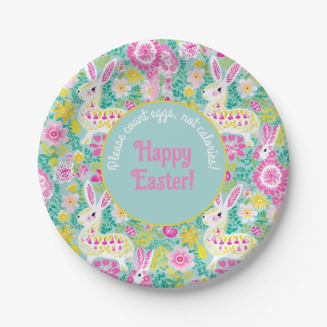 Customisable funny Minty Bunny Bliss Plate 🐰 (Front)