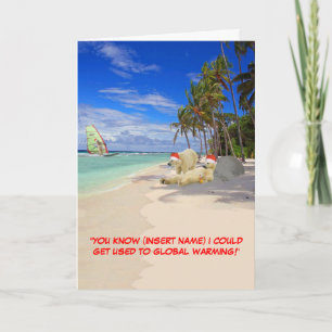 Customisable funny Polar Bear Christmas Holiday Card