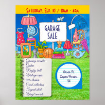 Customisable garage sale, yard sale invitation fly