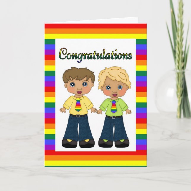 Customisable Gay Engagement or Wedding Card (Front)