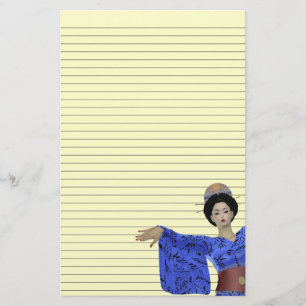Customisable Geisha Stationery - optional lines