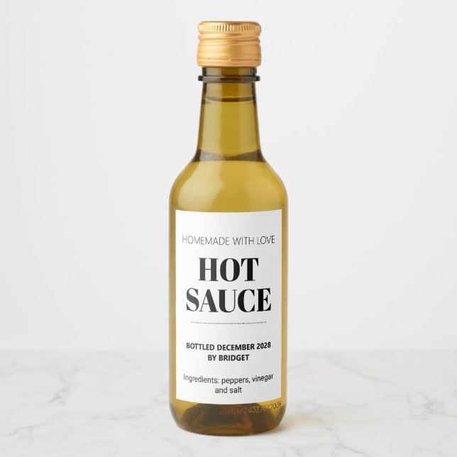 Customisable Generic Hot Sauce  Wine Label (Front)