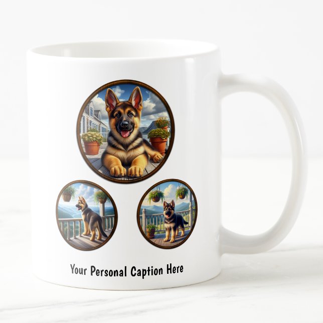 Customisable German Shepherd Puppy  Coffee Mug (Creator Uploaded)