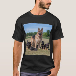 Customisable German Shepherd with Adorable Puppies T-Shirt