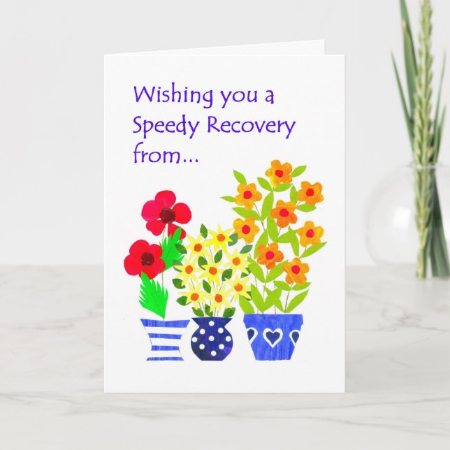 Customisable Get Well Card - Flower Power (Front)