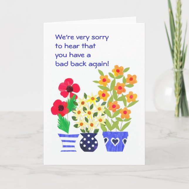 Customisable Get Well Card for a Back Patient (Front)