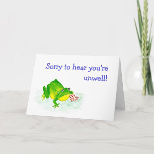 Customisable Get Well Card - Sad Green Frog