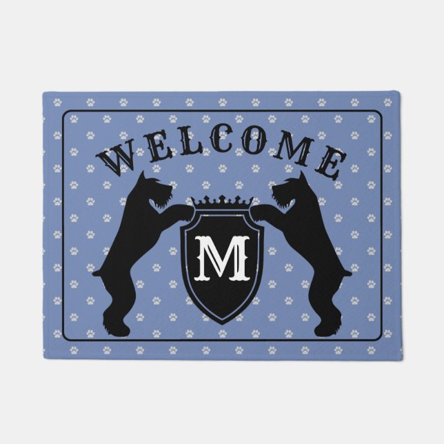 Customisable Giant Schnauzer Doormatnt Doormat (Front)