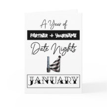 Customisable gift card for a January date night