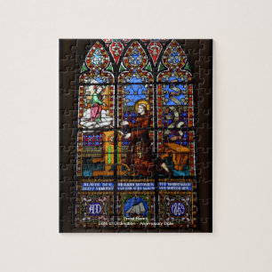 Customisable Gift For Priest Stained Glass Jigsaw Puzzle