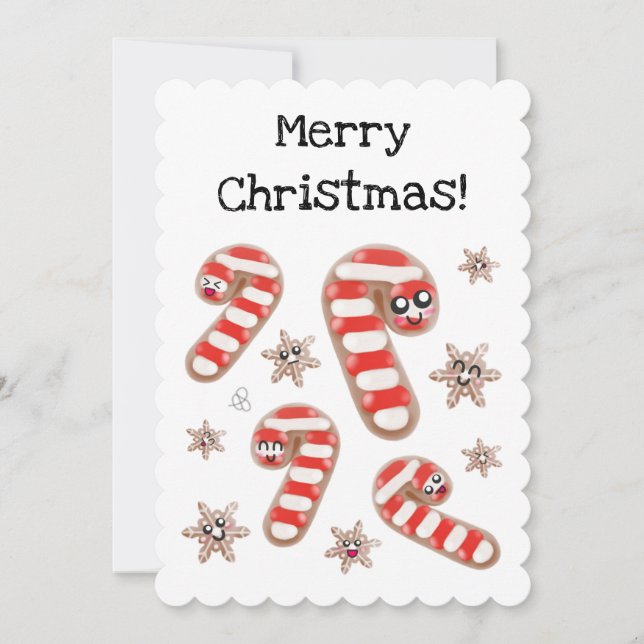 Customisable Ginger Bread - Merry Christmas Card (Front)