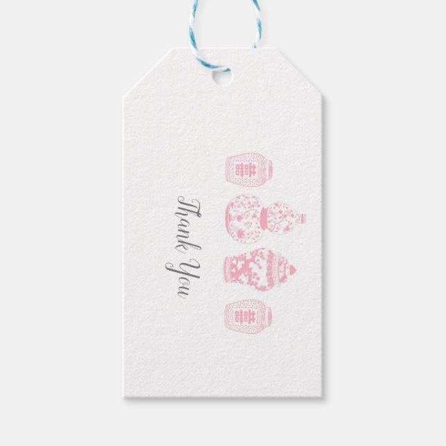 Customisable Ginger Jar Pink Gift Tags (Front)
