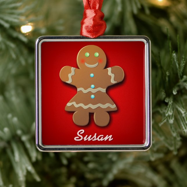Customisable Gingerbread Cookie Metal Tree Decoration (Tree)