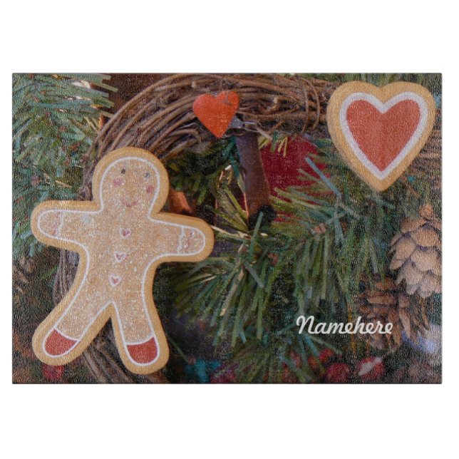 Customisable: Gingerbread man Cutting Board (Front)