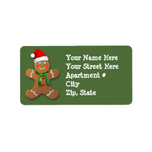 Customisable Gingerbread Man Label