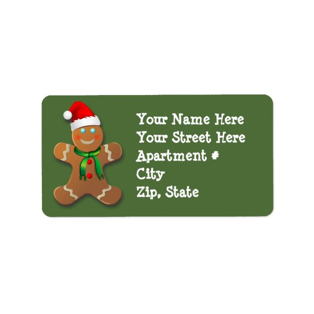 Customisable Gingerbread Man Label (Front)