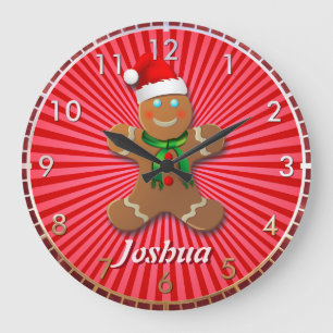 Customisable Gingerbread Man Large Clock