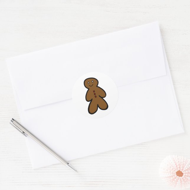 Customisable Gingerbread Man Sticker (Envelope)
