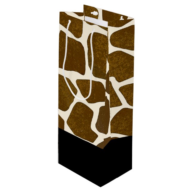 Customisable Giraffe Print Gift Bag (Front Angled)