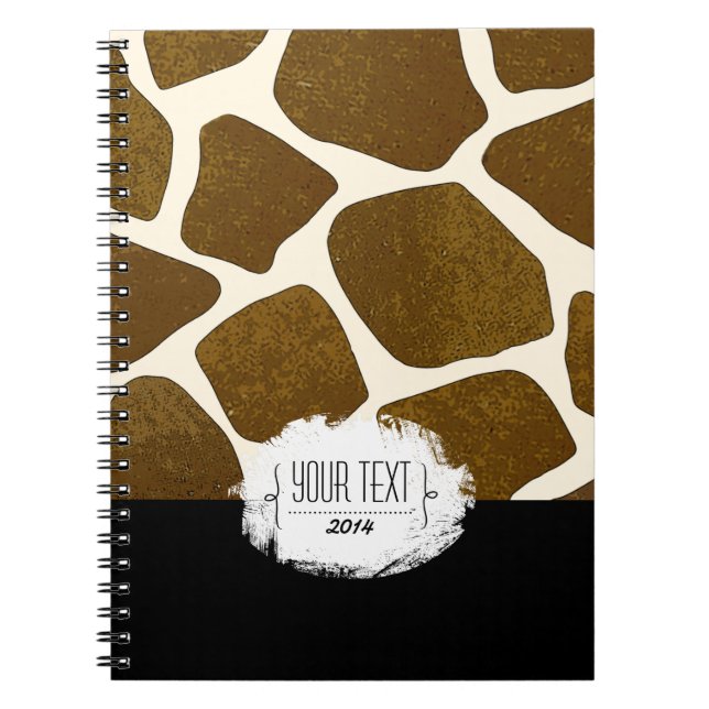 Customisable Giraffe Print Notebook (Front)