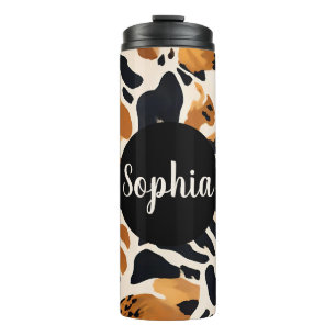 Customisable Giraffe Print Thermal Tumbler