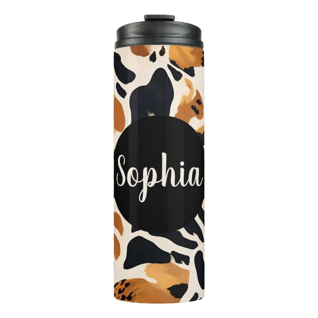 Customisable Giraffe Print Thermal Tumbler (Front)