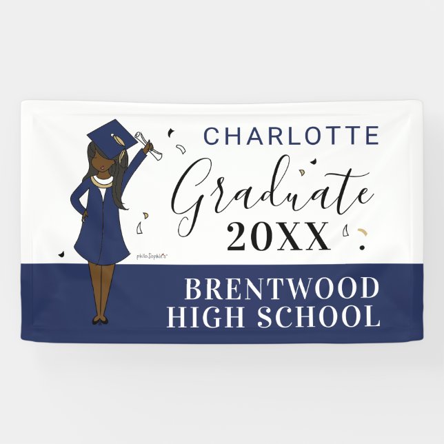 Customisable Girl Avatar | High School Graduation  Banner (Horizontal)