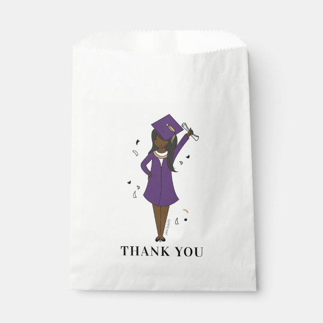 Customisable Girl Avatar | High School Graduation Favour Bag (Front)