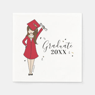 Customisable Girl Avatar   High School Graduation  Napkin