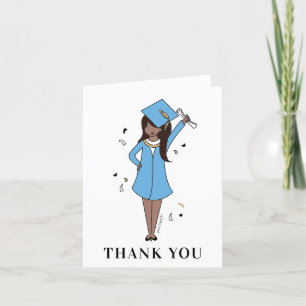 Customisable Girl Avatar   High School Graduation  Thank You Card