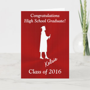 Customisable Girls High School Graduation Cards