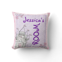 Customisable girls room fairytale castle pillow