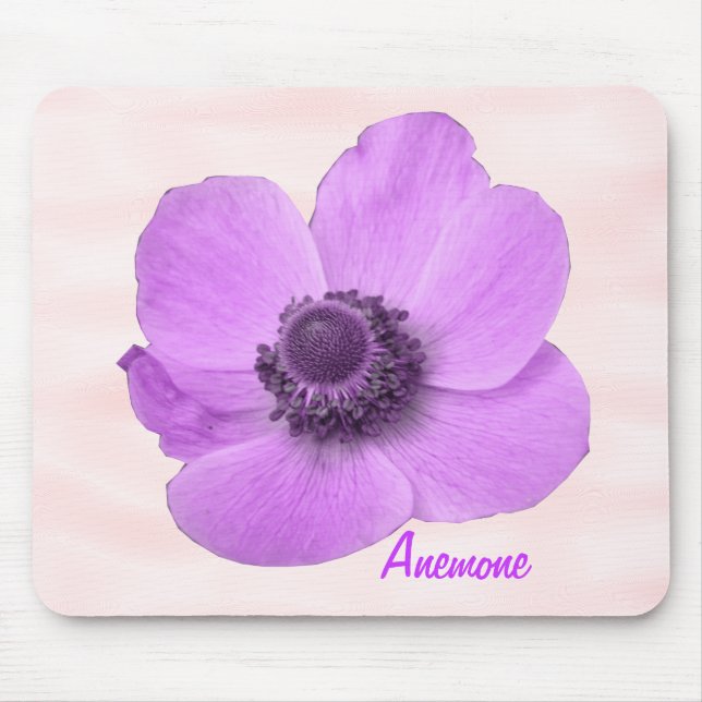 Customisable Girly Pink Anemone Mousepad (Front)