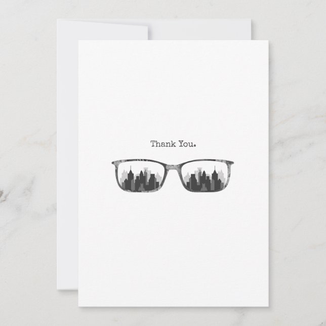 Customisable Glasses and City Greeting Card (Front)