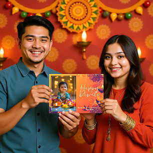 Customisable Glow & Giggles Diwali card