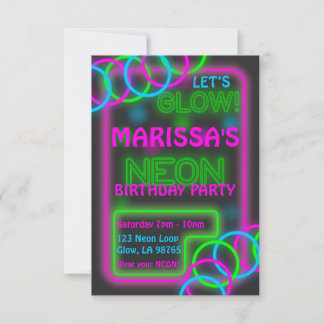 Customisable Glow Party Invitation