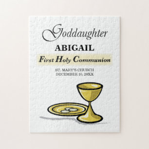 Customisable, Goddaughter First Communion Chalice Jigsaw Puzzle