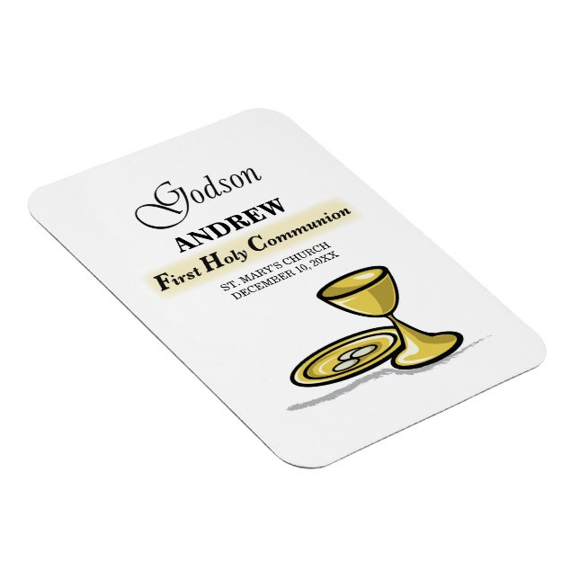 Customisable, Godson First Communion Chalice Magnet (Right Side)