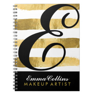 Customisable Gold and Black Notebook