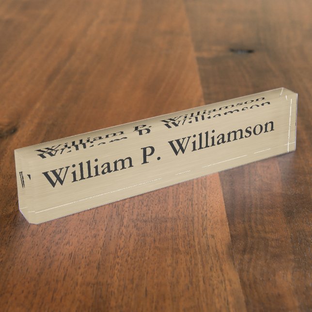 Customisable Gold Background Nameplate (Side)
