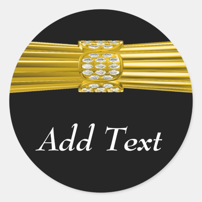 Customisable Gold band Classic Round Sticker (Front)
